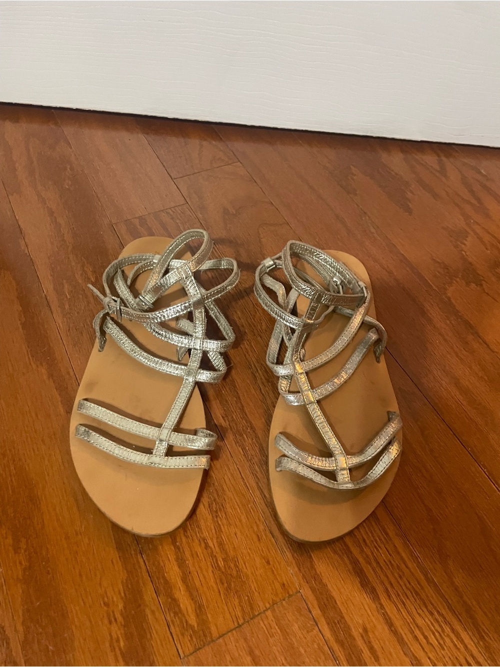 Zara Silver Strappy Gladiator Sandals